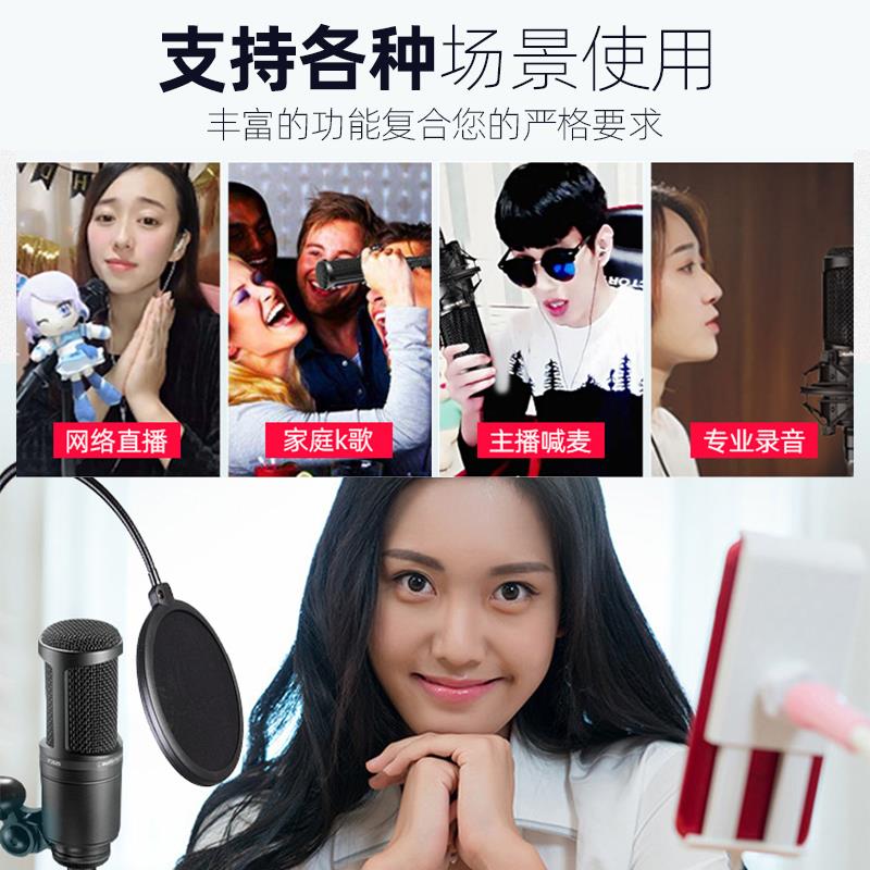 铁三角AT2020电容话筒声卡套装专业有声书录音设备配音专用麦克风图片