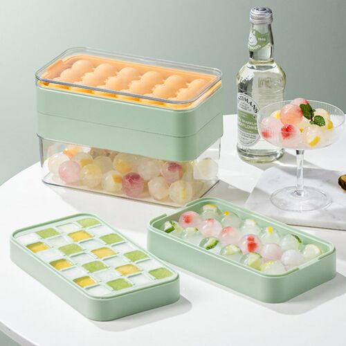 冰块模具家用硅胶食品级冰格自制作冻冰块盒子带盖diy小球形神器
