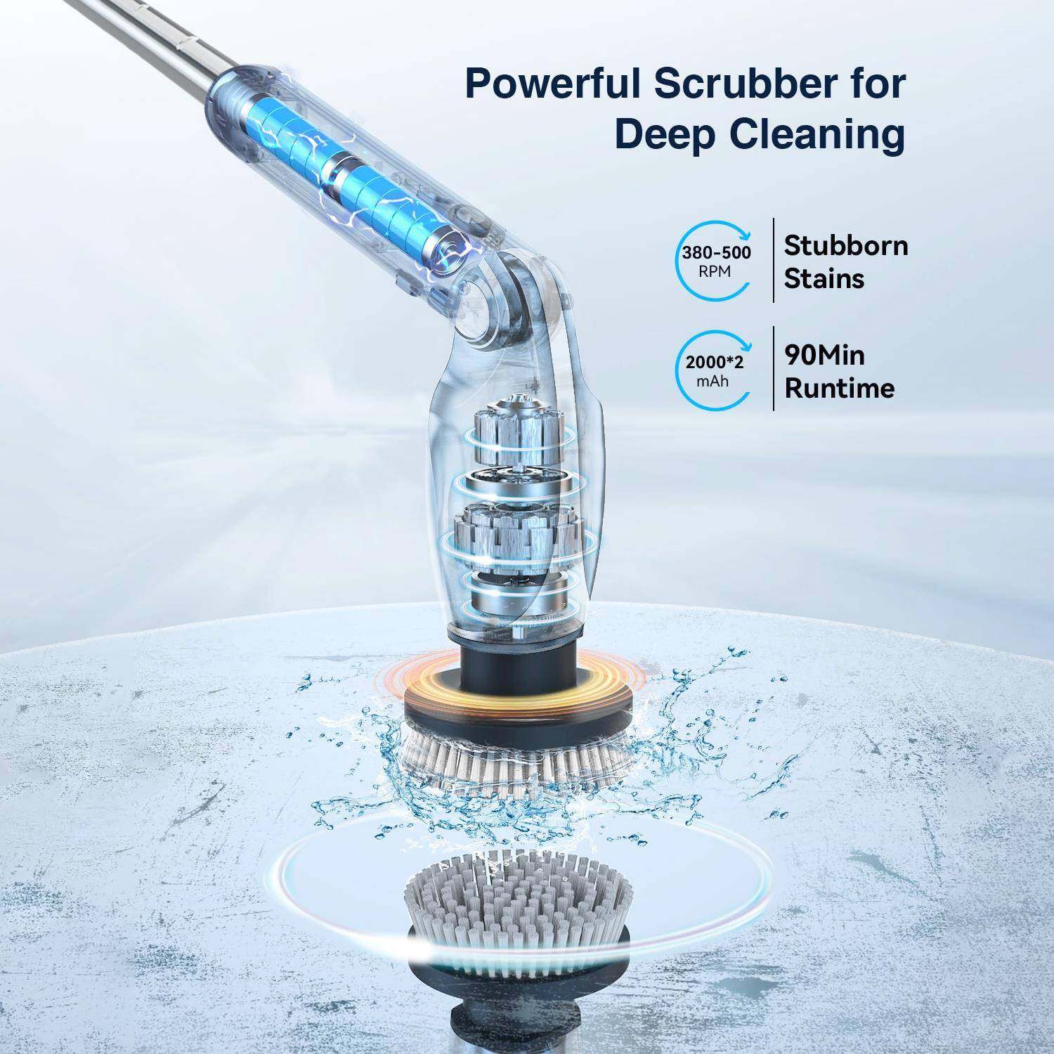 多能电动旋转功清刷可调洁长柄浴室地砖七合911一电节动清洁刷厂