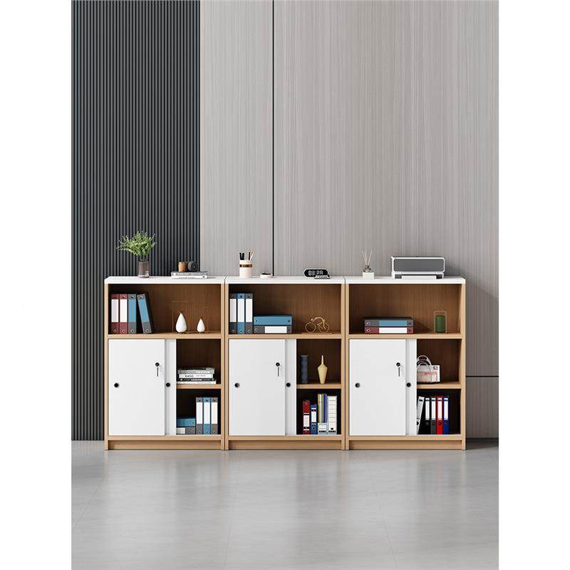 推拉门门带柜锁矮柜办公室办公柜子文件柜隔断柜AL101065储物移打