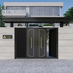 新款铝金别墅无品牌/庭院大百叶门铝艺门楼乡门村院门不锈钢电子