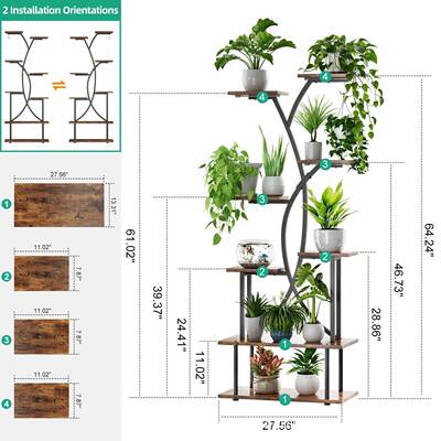 铁艺层金属木YH35001质植8物架室内高阳展客示植物支架用厅台角落
