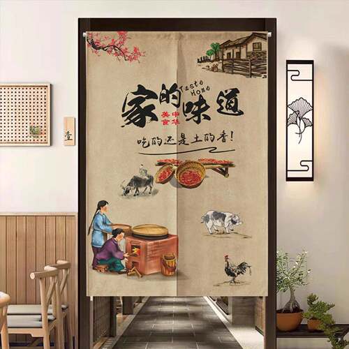 ?厨房帘门后厨包间半截布帘遮商用厨挡Fh(x}h(d半帘包厢布帘店铺