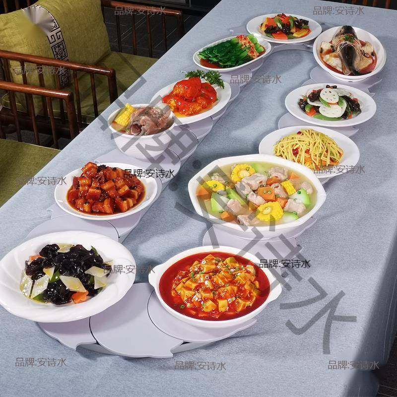 现货圆长条转盘椭转形餐桌餐盘简装款长方形可Rr3DFf7p拆卸桌旋聚