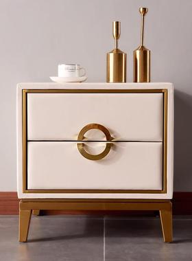 BE皮RF05式高极简床头柜马鞍设计师样板房意端储物箱整装BERF05双