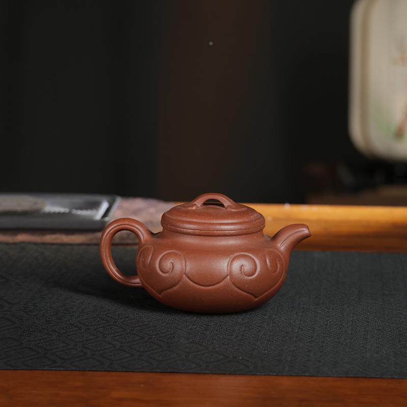 原矿紫泥纯手工如砂仿古意300ML家宜兴用紫壶中式功夫泡茶壶SY020