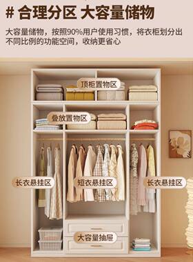 全实OSY木衣柜卧室家奶用小户儿型油风童收纳柜子简易制欧式定大