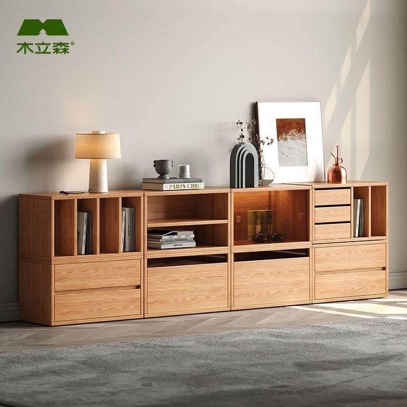 木橡木电视柜客厅家用书柜简约代断柜多功实能现组合VFM隔书柜