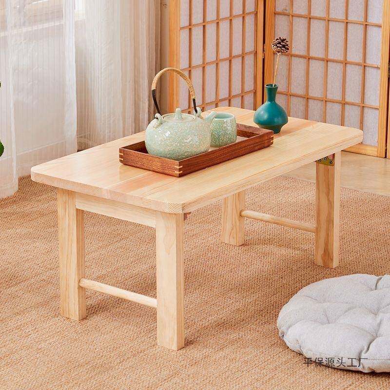 电全松木飘窗折叠炕桌实木简桌易茶几床上无品牌/便携学桌习矮榻