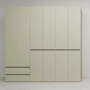 分段式衣柜家用卧室油风奶2一门到顶免衣拉手025新款实木ENF级实