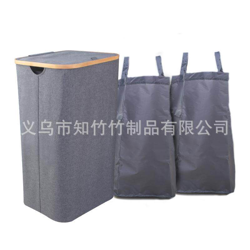 100L双内折叠脏桶衣篮洗衣篮大收纳筐布艺竹脏衣篓收纳里布双制内