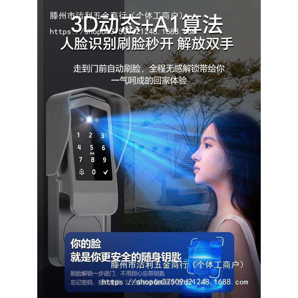 老防盗门改纹指锁人脸识别庭院密码锁式门大铁门防牛na-198s-头锁