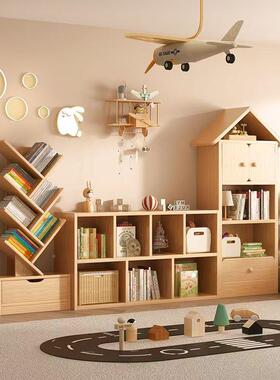 实生书木书架落地置物架幼儿园玩具收YY112603纳自由架组合格子柜