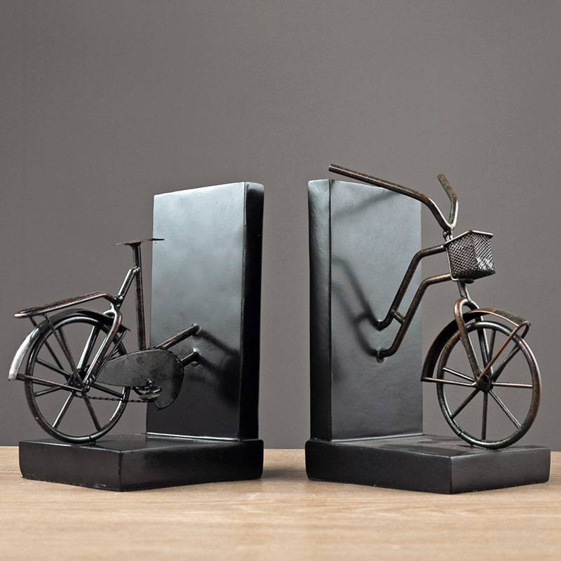 创意欧式乡村风格 仿古单车书立书靠  自行车树脂摆件家居装饰品