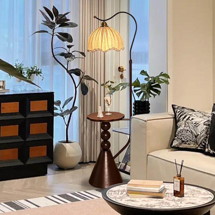 卧中古风落地灯置物架客旁厅沙发茶几法式美复549古室式床头柜一