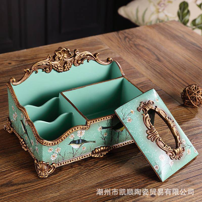 美式多能纸盒摆件巾居家时尚摆件品纸巾盒YAH功茶几客厅餐桌卧室