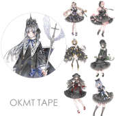 新七天手账手帐素材和纸胶带贴纸人物小恶魔玫瑰少女BLACK特油