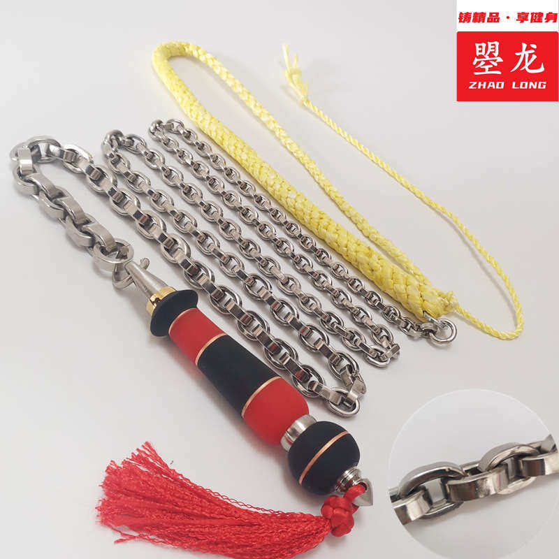 广场健身鞭304不锈钢麒麟鞭响鞭初学锻炼螺母无纹麦穗无极变鞭子