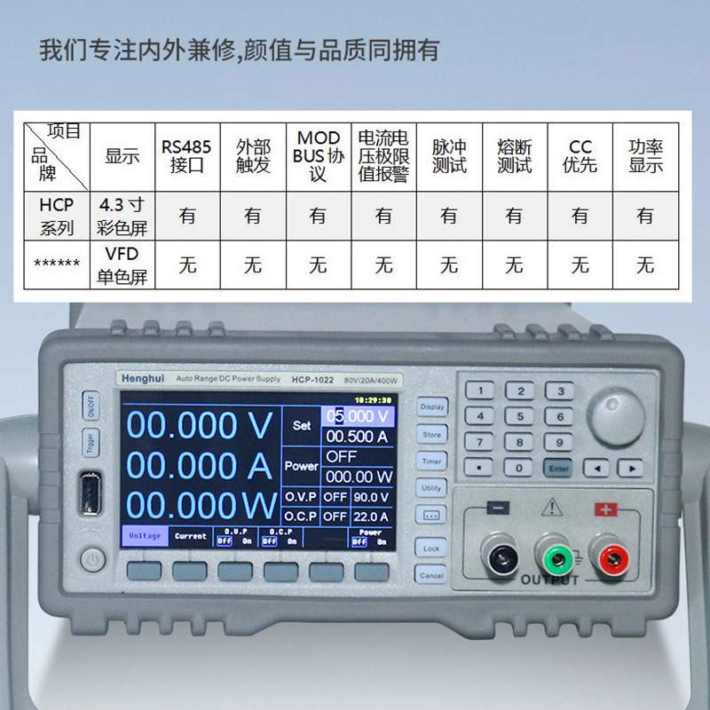 恒惠大功率宽范围可编程直流电源HCP1022/1023/1023B/1024/1024B