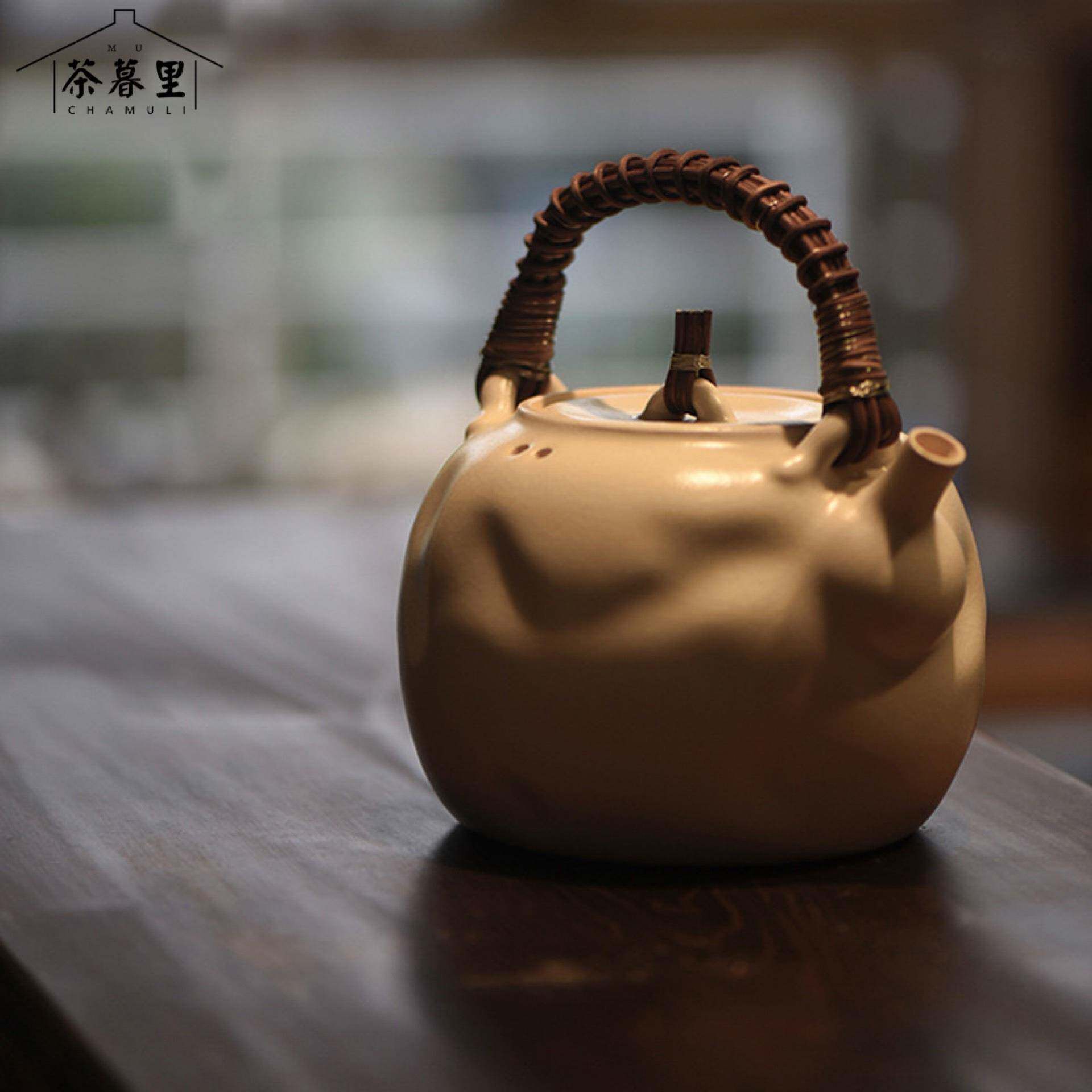梵山堂茶壶苏打釉白泥泡茶陶壶陶瓷提梁壶家用煮茶烧水壶听云壶