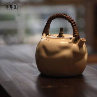 梵山堂茶壶苏打釉白泥泡茶陶壶陶瓷提梁壶家用煮茶烧水壶听云壶