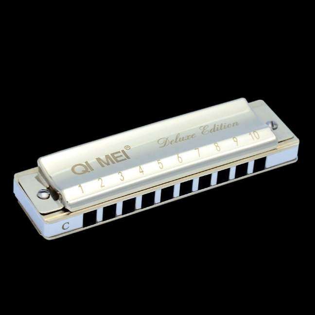 奇美布鲁斯口琴10孔全金属琴格铜格版 珍藏版 十孔高档蓝调口琴