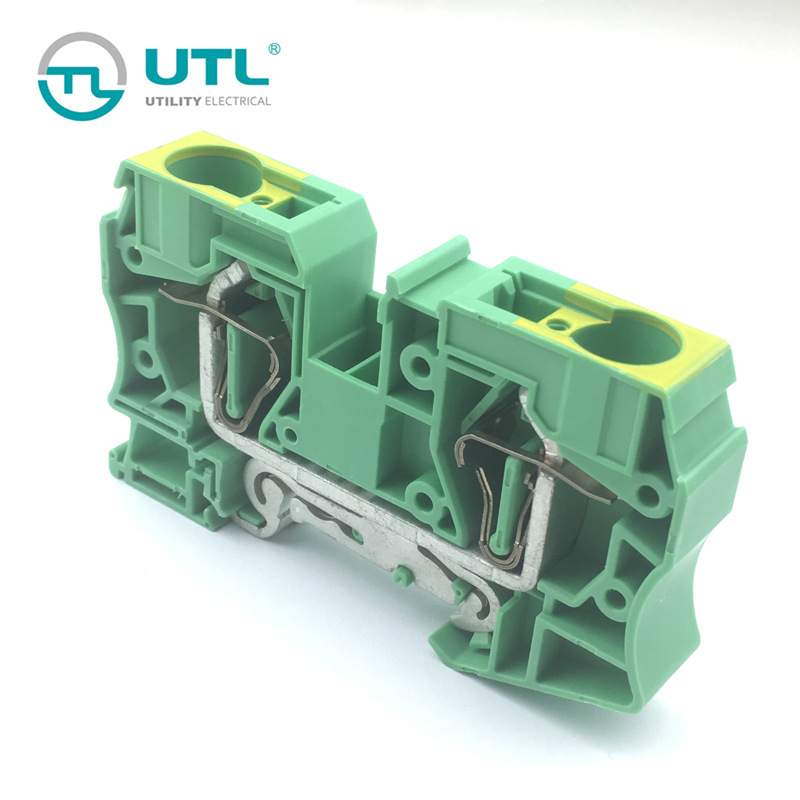 尤提乐JUT3-35PE直插S型弹簧接线端子接线35平方黄绿色接地线端子