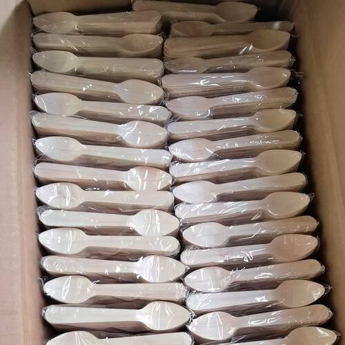 一次性木勺110MM勺子甜品勺冰激淋勺商用蛋糕自助餐厅定制可降解