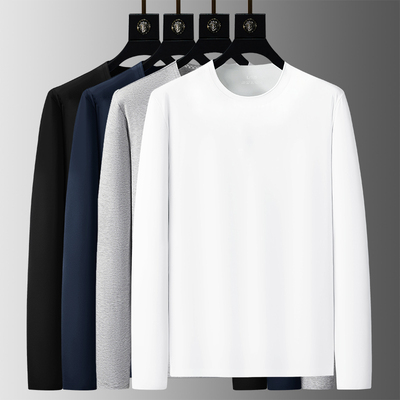 高端长绒棉无痕百搭长袖T恤男