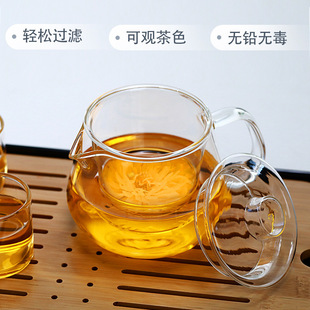 玻璃泡茶壶家用过滤耐高温茶具加厚防爆冲煮茶器企鹅壶泡茶杯