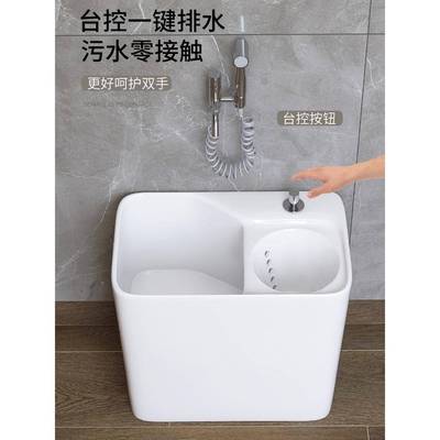 拖陶瓷拖盆把池沥水篮池家用阳台落地布池卫生间YNB墩布水槽地拖