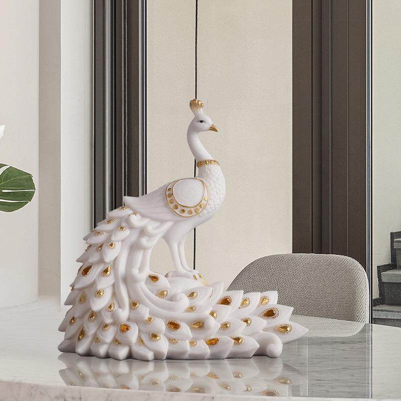 艺新式孔EH8681雀装饰中摆复件客厅桌面电视柜玄关装饰品合砂岩工,家居饰品,装饰摆件,淘宝优惠券,粉丝福利购,淘宝优惠卷