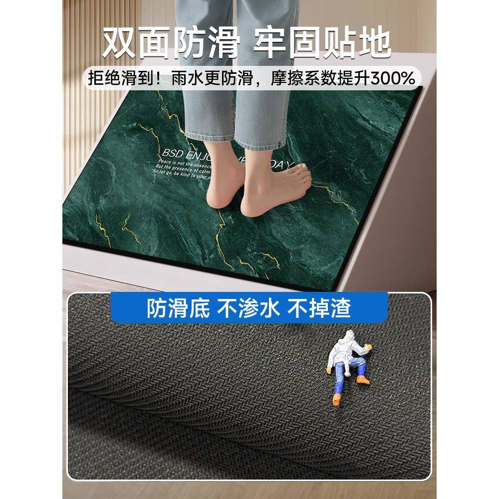 卫生间耐地垫浴室毯门口泥软硅藻吸水脚垫防滑速干地F99H5595垫磨