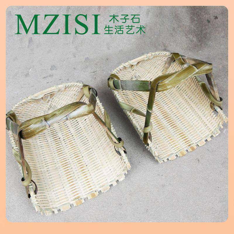 挑?竹粪箕竹编织竹簸箕漏筛无品牌/竹篮东西品工制地挑泥土挑砖挑