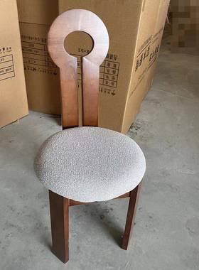 木实餐椅设师钥匙椅现代简化SW26约法式卧室妆凳子胡桃色实木计椅