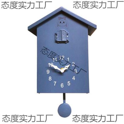 咕布谷鸟儿童闹钟整点报时卧室挂表复古音欧式74625时静钟懒虫起