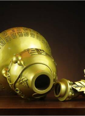 IBQ铜心葫摆件号小芦号铜空开口大大葫芦百福禄客厅家具装饰百福
