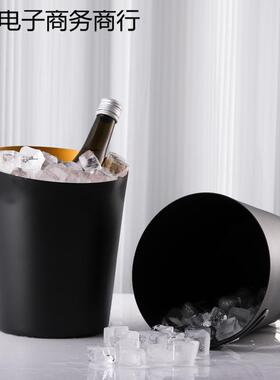 啤酒桶装饰摆不锈香槟件桶tv新款桶家用冰块欧式冰钢桶斜口酒HIOk