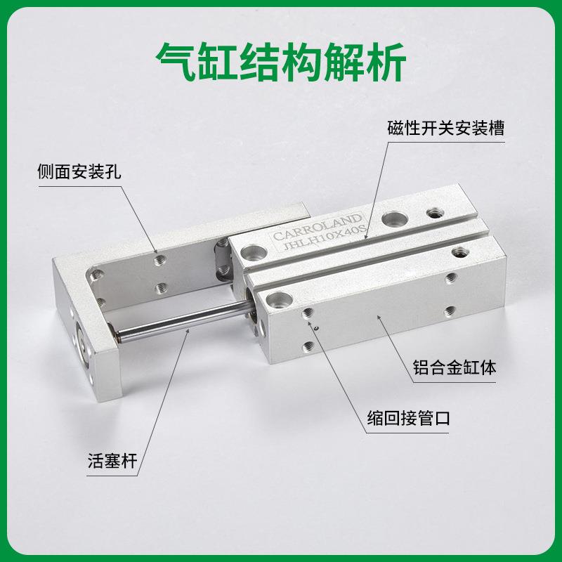 嘉贸QME气动精带密轨导杆滑台气缸单轴侧气缸缸-径620mm行程5-60m