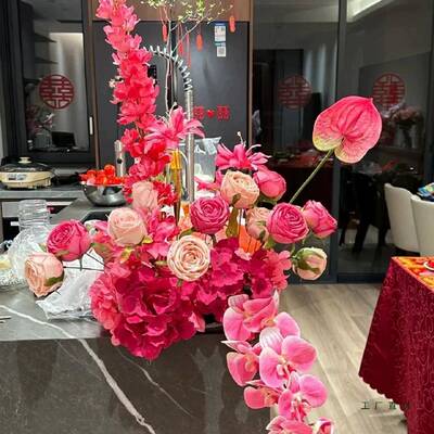 结婚婚礼花置ADM客厅桌花新房假婚房卧床头花婚庆花装饰室布绢花