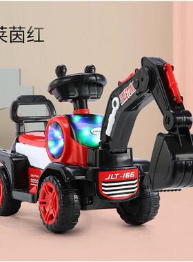 儿童挖掘机男孩玩具车OXK可程坐人电动土机超可坐可骑大号挖机挖