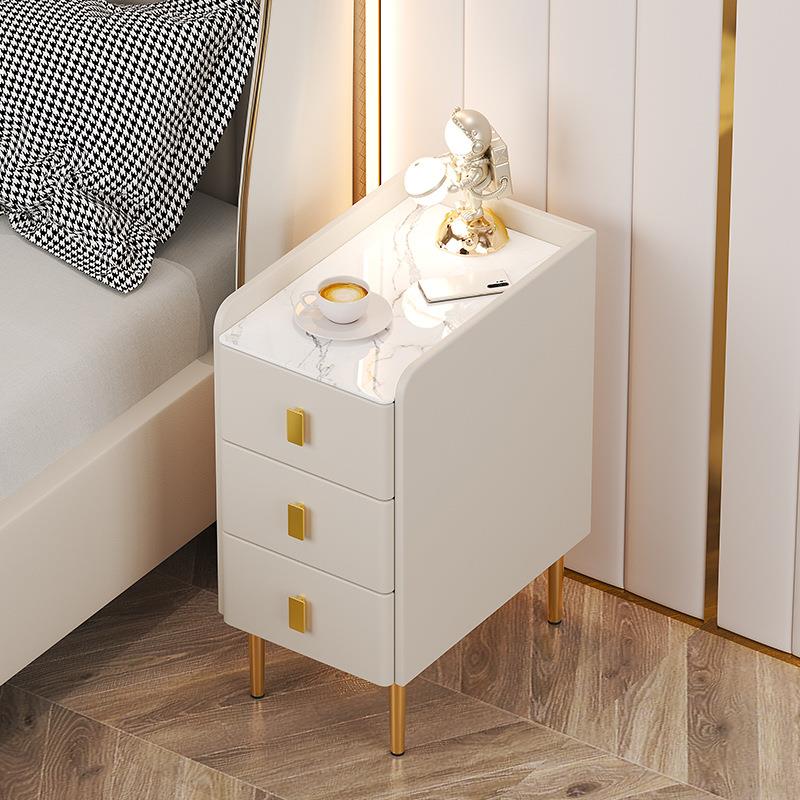 L$H超两卧窄小型床头柜简MSA约现代家用抽室小户型岩板抽三屉实木