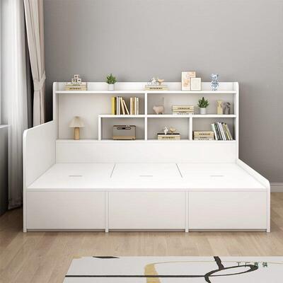 小户型靠墙侧边合子一体组高箱储物收纳985单人带书架榻柜米榻儿