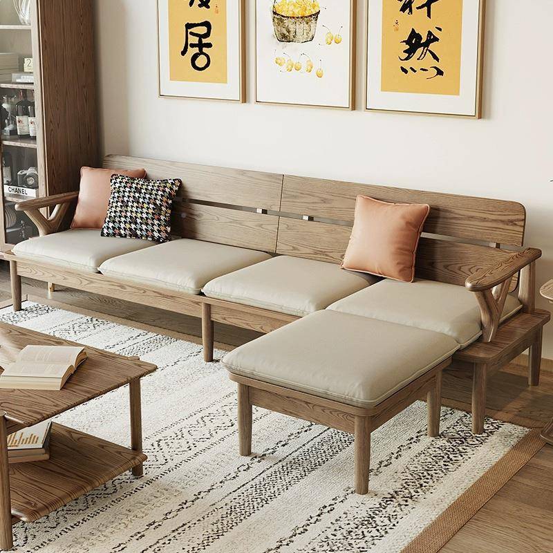 实木沙发代小户型现简S1315沙约客新厅冬夏两用白蜡木大板科技布