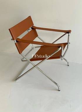 L7inage中古瓦椅西里折叠椅vt不锈钢休闲225椅子可收纳马鞍皮沙发