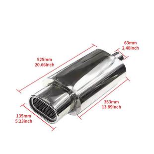 汽气车排管不锈钢改装尾鼓扁鼓响鼓尾直排通用喉EWB出双出赛车单