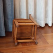 小钟名木 凳矮凳凳子 缅甸柚木实木儿童凳小靠椅环保家用木质换鞋