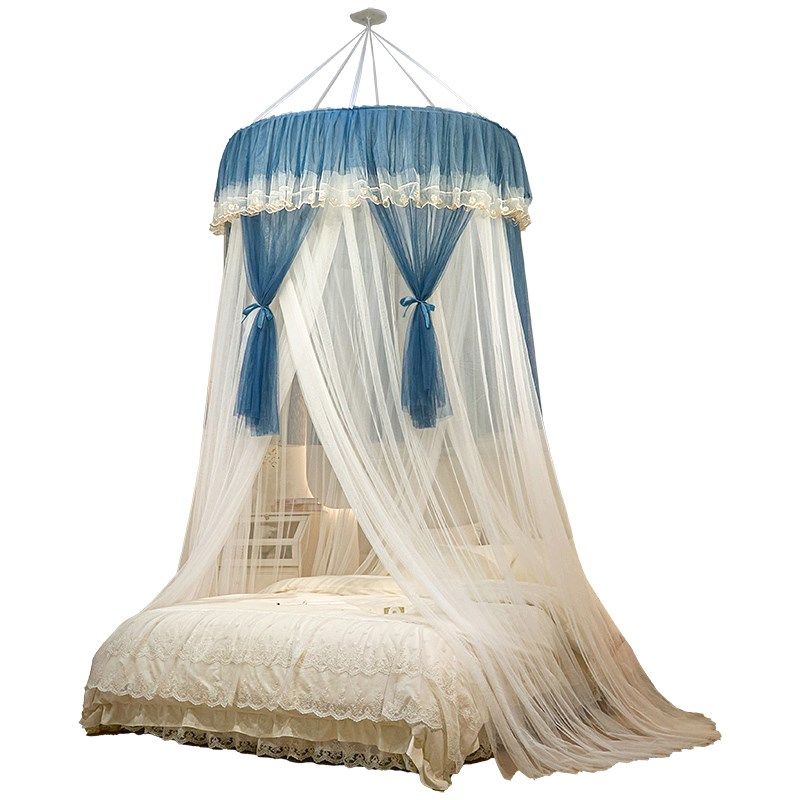 公主风免安装圆吊顶蚊帐2025新款家用卧室儿童防摔落地高级床幔纱,床上用品,蚊帐,淘宝优惠券,粉丝福利购,淘宝优惠卷