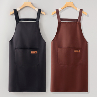 新款背带围裙定制logo印字工作服餐饮上班专用防水防油商用摆摊