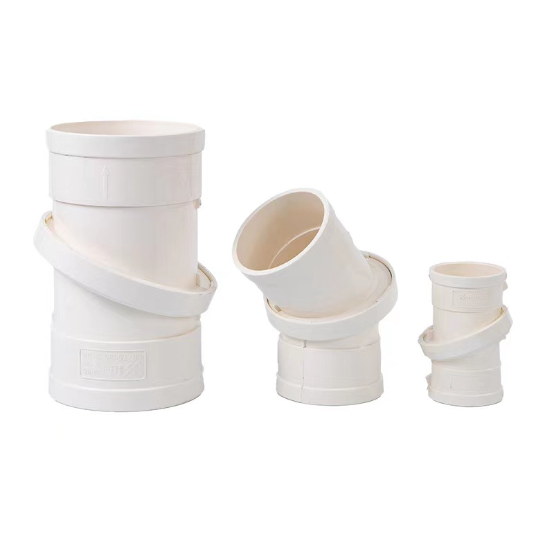 PVC自由旋转直接 排水管件弯头下水管配件 50 75 110 160万向接头